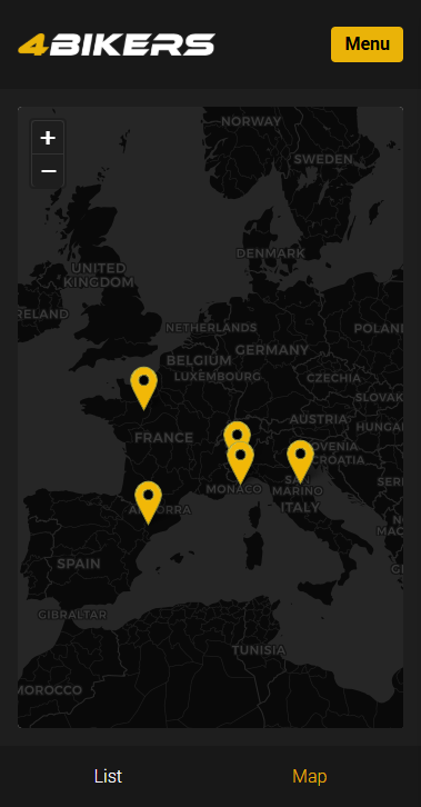 Ride map page